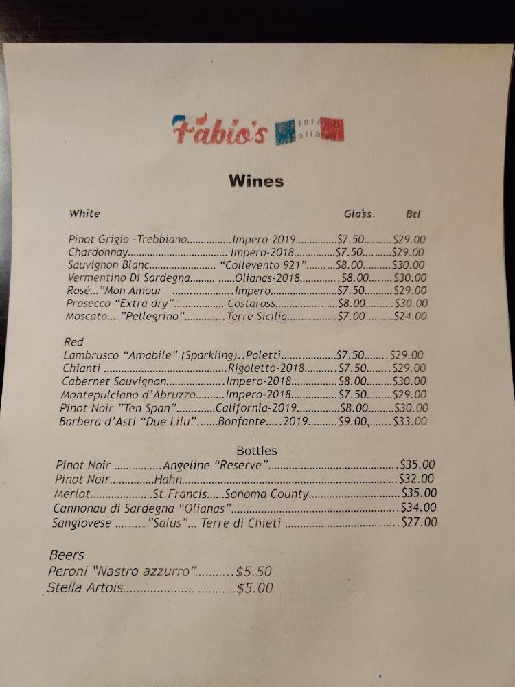 Fabio's Italian TAKE-OUT Menu image 1