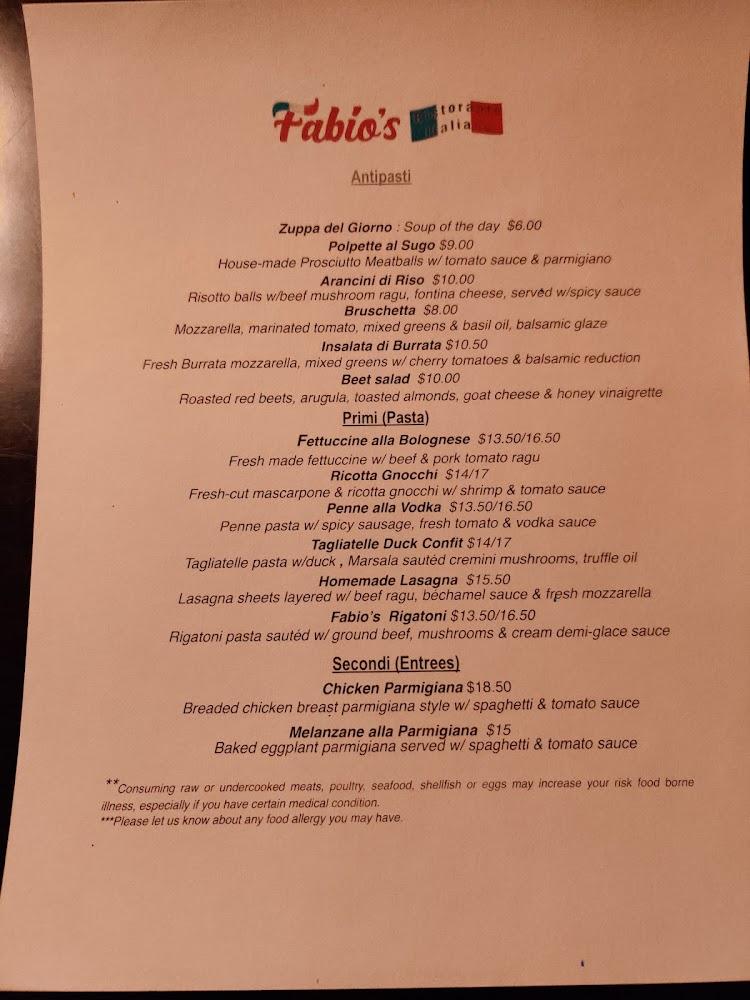 Fabio's Italian TAKE-OUT Menu image 3