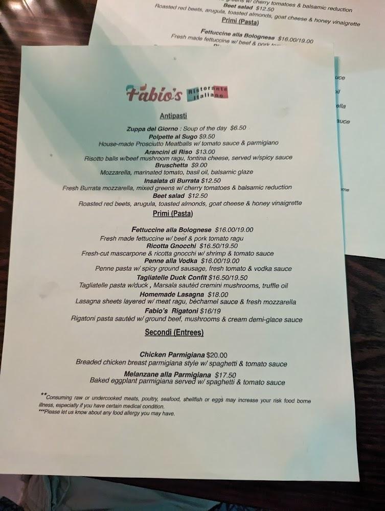 Fabio's Italian TAKE-OUT Menu image 4